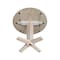 International Concepts 42 in Round Drop Leaf Counter Height Dining Table with 4 Stools in Unfinished - 5 Piece Set K-42DPT-23B-S6172-4 - alternate 4